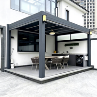 Pergola en aluminium robuste pour extérieur, anti-corrosion, design moderne, écologique, pour balcon, patio, jardin, cour, terrasse, personnalisable