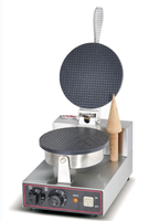 Machine à gaufres et cornets de crème glacée professionnelle en acier inoxydable, double tête, électrique, prix abordable