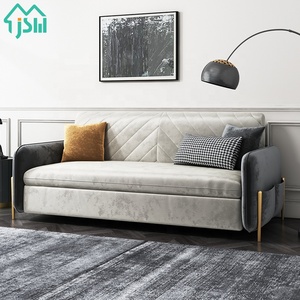 Sillón Cama Plegable de Madera Moderno, Sofá Cama de Tres Plazas, Diván Multifuncional para Sala de Estar - Product Image 1