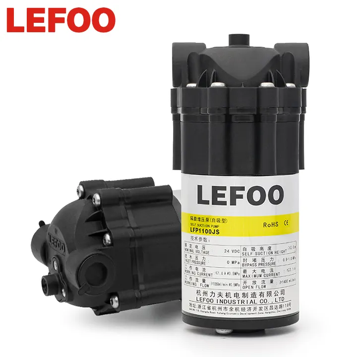 LEFOO มาตรฐาน Self-Priming 100G RO ไดอะแฟรมบูสเตอร์ปั๊มน้ำปั๊มสำหรับเครื่องกรองน้ำระบบ RO