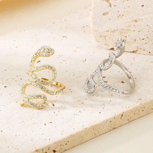 Se Aceptan Dijes Personalizados para la Fabricación de Joyas, Anillo de Acero Inoxidable con Zirconia Cúbica 5A+ en Forma de Serpiente para Mujer - Product Image 5