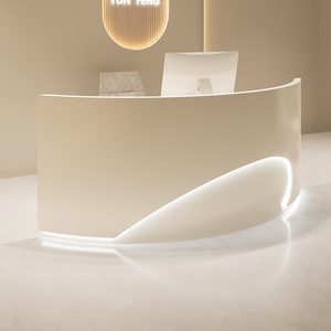 Mostrador <span class=keywords><strong>de</strong></span> Recepción <span class=keywords><strong>de</strong></span> Madera Moderno y Minimalista con Diseño Cuadrado para Salones <span class=keywords><strong>de</strong></span> Belleza y Peluquerías, Hoteles y Centros Comerciales - Product Image 4