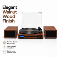 Tourne-disque professionnel USB MP3 à 3 vitesses pour la décoration de la maison, style vintage en noyer **Lecteur de disques vinyles**
