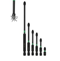 Lot de 6 embouts magnétiques antidérapants à couple élevé, à fente croisée, avec tige hexagonale de 1/4 pouce, pour perceuse-visseuse électrique