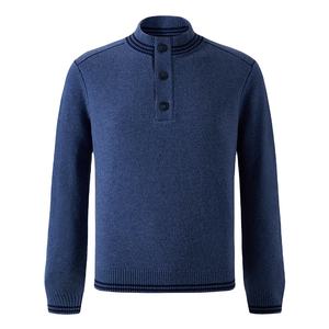 OEM personnalisé col roulé tricots RL pull manches régulières décontracté automne bouton 100% laine mérinos chandails pour hommes - Product Image 1