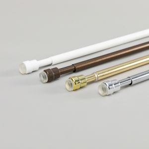 Promotion bas <span class=keywords><strong>prix</strong></span> Tension poteaux à rideaux métal fer longueur réglable café Sping tringle à rideau - Product Image 1