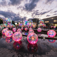 Boule disco gonflable géante, boule miroir gonflable lumineuse pour événement