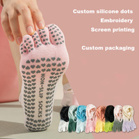 Chaussettes de yoga à cinq doigts pour cheville, fines, absorbantes, respirantes, en coton, coupe basse, pour Pilates, ballet et entraînement en intérieur (ODM)