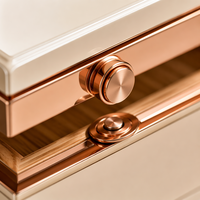 Boîte cadeau en bois blanc crème de luxe, étui de rangement pour jouet pour adultes, finition laquée piano, intérieur en velours rose doré, logo personnalisé