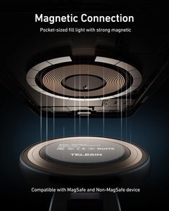 Lampe à selfie magnétique TELESIN C03, lumière pour téléphone <span class=keywords><strong>iPhone</strong></span> - Product Image 5