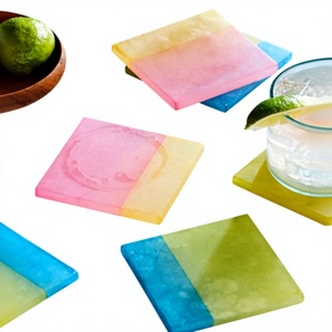 Handmade Epoxy Resin <b>Coaster</b> Set – Modern Home Décor Accessories Luxury Resin <b>Coasters</b> with Gold Flakes – Elegant <b>Drink</b> <b>Coaster</b> - Product Image 1