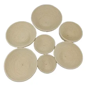 Nieuwe Collectie 9 Inch Natuurlijke Rotan Ronde Brood Hoge Kwaliteit Proofing Banneton Rotan Mand