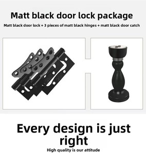 Manija de Puerta Moderna de Aluminio Estilo Continental con Placa Antirrobo y Cerradura Silenciosa para Puerta Interior, Herraje de Seguridad para Dormitorio - Product Image 6