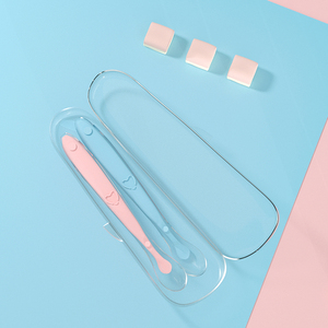 Commercio all'ingrosso personalizzato Private Label BPA Free prima fase forniture per il bambino cucchiaio di alimentazione del prodotto in Silicone per neonato neonato con Logo - Product Image 6
