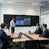 Pizarra Interactiva HRAY de 86 Pulgadas con Vista Completa de 178°, Altavoces Dobles de 15W para Reuniones Internas Corporativas, Compatible con OEM y ODM