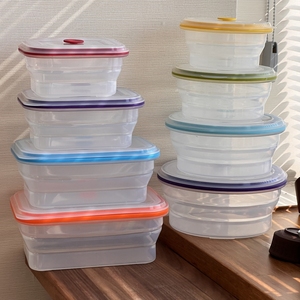 Boîte à lunch Bento pliable en silicone pour enfants Bento divisé avec solution de salle à manger design pliant confortable pour bébés - Product Image 6