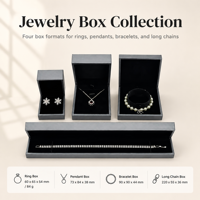 Coffret à bijoux en cuir gris de qualité supérieure, doublure en velours doux, logo personnalisé, étui de présentation pour collier, bracelet, pendentif