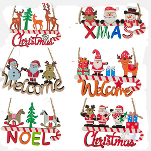 Ornements de Noël suspendus en bois, forme arche, en peuplier, imprimés UV couleur, décorations d'arbre - Product Image 1