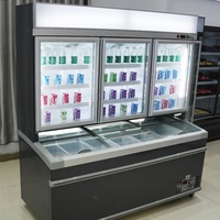 Présentoir pour glaces et aliments surgelés Porte en verre Demi-réfrigérateur surgelé Réfrigérateur et congélateur combinés
