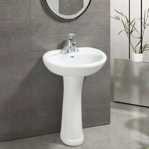 Lavabos <span class=keywords><strong>de</strong></span> Pedestal <span class=keywords><strong>de</strong></span> Cerámica Blancos <span class=keywords><strong>de</strong></span> Tamaño Pequeño a Precio Económico, Lavamanos Modernos con Pedestal para Baño - Product Image 1