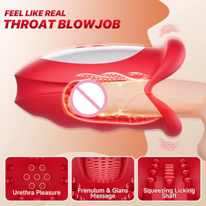 جهاز تدليك عميق للحلق - جهاز استمناء ذكري أوتوماتيكي بالكامل مع محاكاة للشفاه واللسان، مقاوم للماء 100% بمعيار IPX7، شحن مغناطيسي عبر USB - Product Image 5