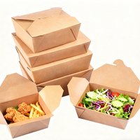 Pochettes en papier kraft biodégradables et écologiques pour nouilles et salades, avec estampage à chaud personnalisable
