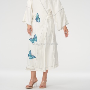 Vestido Largo de Playa Elegante Personalizado para Mujer, Vestido de Verano Vintage con Cuello en V Bordado para Mujer - Product Image 6