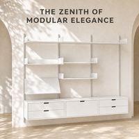 Bureau mural gain de place avec étagères de rangement intégrées pour petits appartements et salons studio
