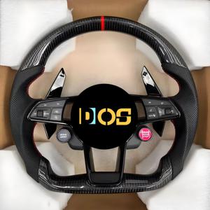 Volante de Cuero y Fibra de Carbono para <span class=keywords><strong>Volkswagen</strong></span> R-line Passat Golf Jetta Tiguan Polo Bora <span class=keywords><strong>Arteon</strong></span> 2010-2025, Venta Directa de Fábrica - Product Image 2