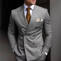 Nouveauté 2025 : Costume Homme Croisé à Revers Pointus, Smoking de Mariage et Cérémonie, Blazer Sur Mesure Coupe Slim + Pantalon