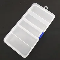 1 OUTKIT Boîte de rangement de leurre de pêche en plastique transparent à 5 compartiments Boîte à outils de pêche visible 17.7*9.3cm