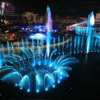 Fuente Musical de Agua Moderna para Jardín Exterior, de Acero Inoxidable 304, con Luces LED, Comercial, 2D/3D, Resistente al Agua, Baishui