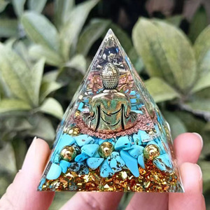 Estatua de Buda, Pirámide de Cristal, Resina Epoxi, Decoración para el Hogar, Adorno de Escritorio, Regalo de Feng Shui, Decoración para Sala de Estar - Product Image 3