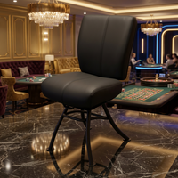 Chaise de salle de poker en cuir texturé noir, sièges de casino, garantie 5 ans