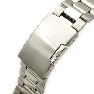 3 cuentas 18 20 22mm extremo curvo metal sólido Acero inoxidable <span class=keywords><strong>reloj</strong></span> banda <span class=keywords><strong>reloj</strong></span> pulsera con hebilla de despliegue - Product Image 6