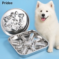 Gamelle personnalisée en acier inoxydable 304 pour chien, gamelle à alimentation lente et à léchage avec distributeur d'eau carré, fournitures pour animaux de compagnie