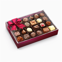 Boîtes d'emballage personnalisées réutilisables en acrylique transparent pour chocolat, matériaux recyclés, doublure en papier couché et éponge, gaufrage effet délavé
