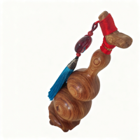 Sculpture artisanale en bois de calebasse symbolisant la chance, l'harmonie et la prospérité pour une décoration élégante de la maison et du bureau