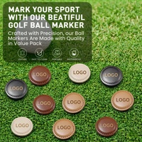 Marqueurs de balle de golf magnétiques en cuir PU, cadeaux de golf personnalisés, accessoires, marqueur de golf personnalisé