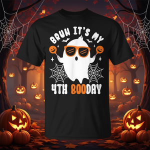 T-shirt d'anniversaire Halloween Ghost Boo, design 4ème anniversaire, tenue amusante pour fête costumée - Product Image 3