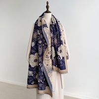 Nouvelle Écharpe en Polyester Jacquard Floral Style Ethnique Effet Cachemire 2026 – Élégante, Polyvalente, Chaude pour Seniors d'Âge Moyen – Automne Hiver