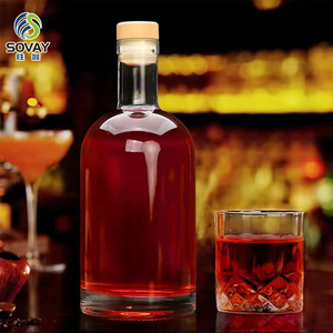 Botella de Vodka de Vidrio Electrochapado de Color Sovay con Tapón de Corcho, Capacidad de 375 ml, 500 ml, 750 ml, para Tequila, Whisky, Brandy, Sellado por Termoimpresión - Product Image 5