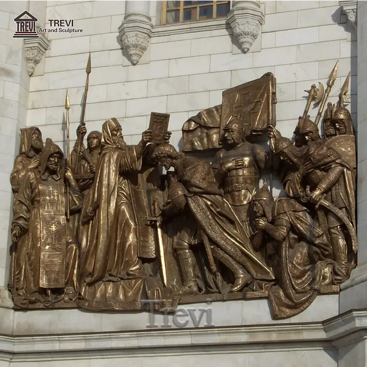 Dekorasyon dini tema döküm Metal bronz kilise kabartma heykel çin tedarikçisi