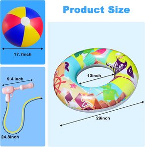 Hot Sale Kids <b>Inflatable</b> Pool <b>Floats</b> with Water Guns Swim Tubes Beach Ball Pool <b>Floats</b> Toys for Ages 8 to 12 Summer Party Fun - Product Image 4