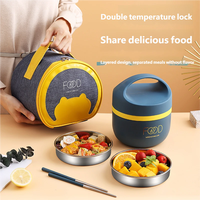 Boîte à lunch isotherme en acier inoxydable 304, boîte à bento, contenants alimentaires