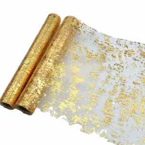 Camino de Mesa Brillante con Lentejuelas Doradas y Plateadas, Tela de Malla con Purpurina Reutilizable para Bodas, Fiestas, Eventos, Decoración de Mesa para Cenas en Casa - Product Image 1