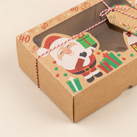 Boîtes en papier alimentaire à fermeture magnétique, écologiques, recyclables, imperméables, haut de gamme, personnalisées pour Noël, impression quadricolore