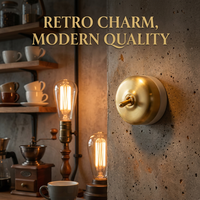 Interrupteur mural vintage en laiton rond pour salon, design créatif et luxueux