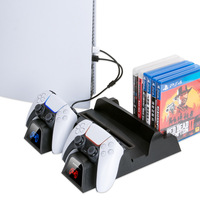 Support vertical multifonctionnel pour console PS5 avec ventilateur de refroidissement et chargeur 2 Cooler IV-P5235B