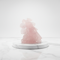 Vente en gros de sculptures d'animaux en cristal naturel de haute qualité, sculptures de renard à neuf queues et de sirène en cristal de quartz rose, cadeau